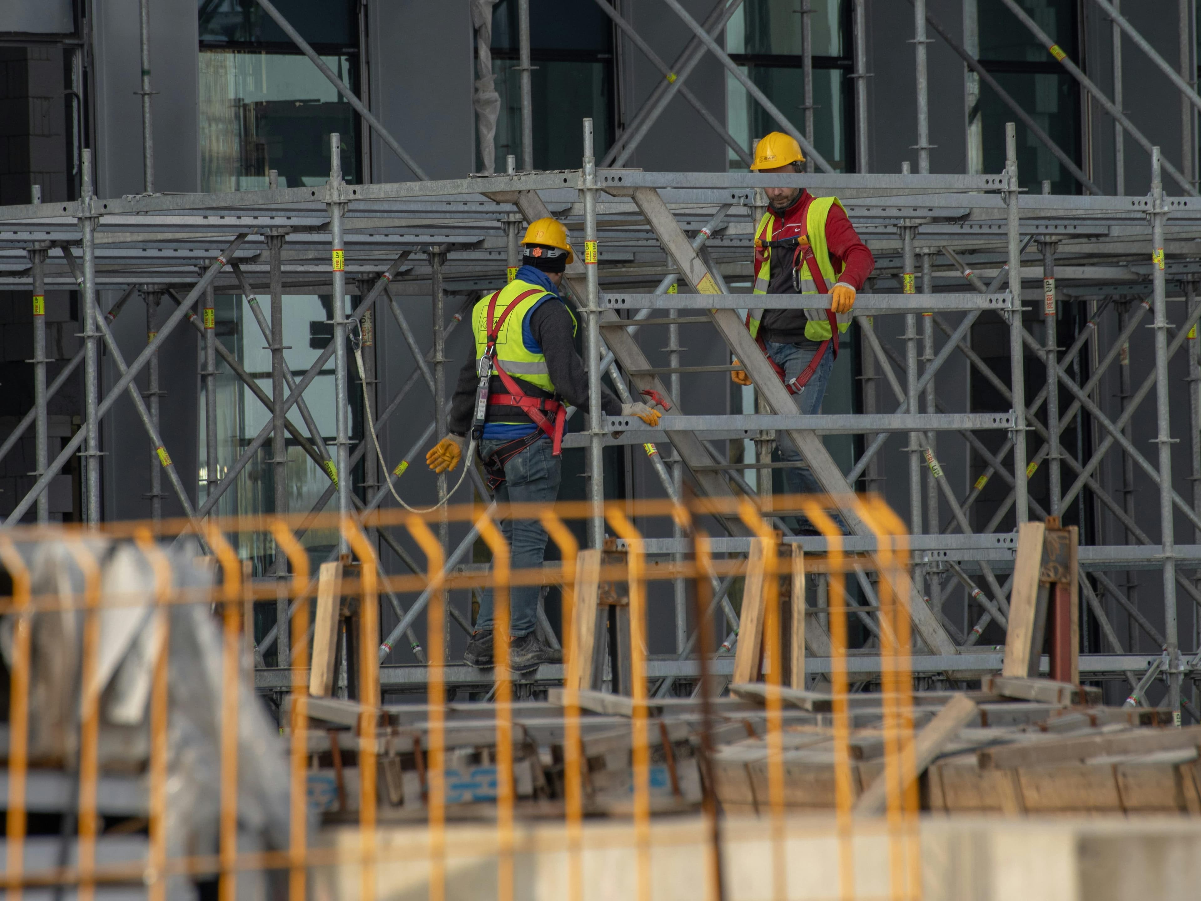 Construction workers on site